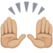 Raising Hands - Medium Light emoji on Facebook